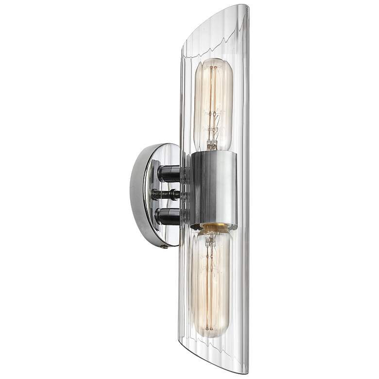 Image 2 Samantha 16" Wide Polished Chrome Bath Light