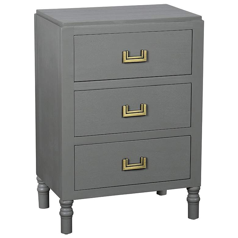Image 1 Samantha 17.75" Wide 3 Drawer Carbon Gray Nightstand