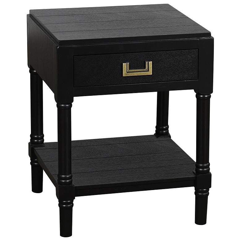 Image 1 Samantha 20" High 1 Drawer Black Accent Table