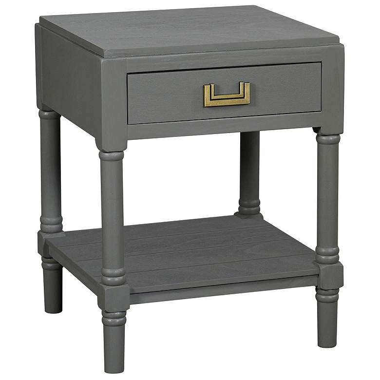 Image 1 Samantha 20" High 1 Drawer Carbon Gray Accent Table
