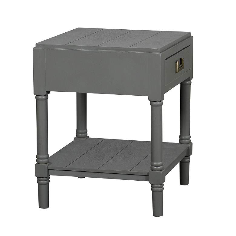 Image 3 Samantha 20" High 1 Drawer Carbon Gray Accent Table more views