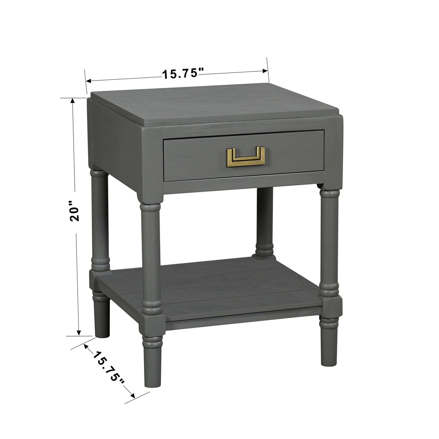 Samantha 20" High 1 Drawer Carbon Gray Accent Table