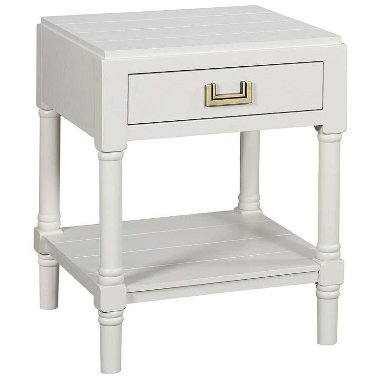 Image 1 Samantha 20" High 1 Drawer White Accent Table