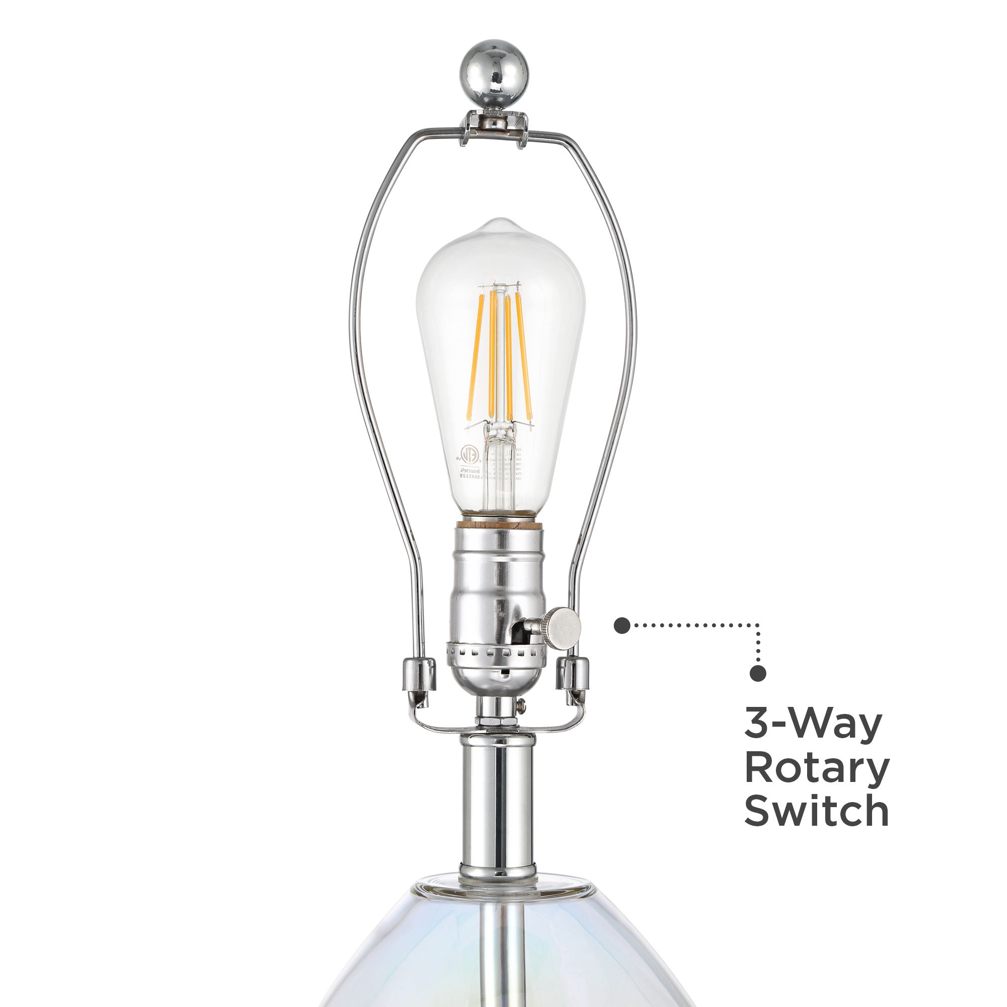 Image 5 Samantha 24 3/4" High Clear Iridescent Glass Table Lamp more views