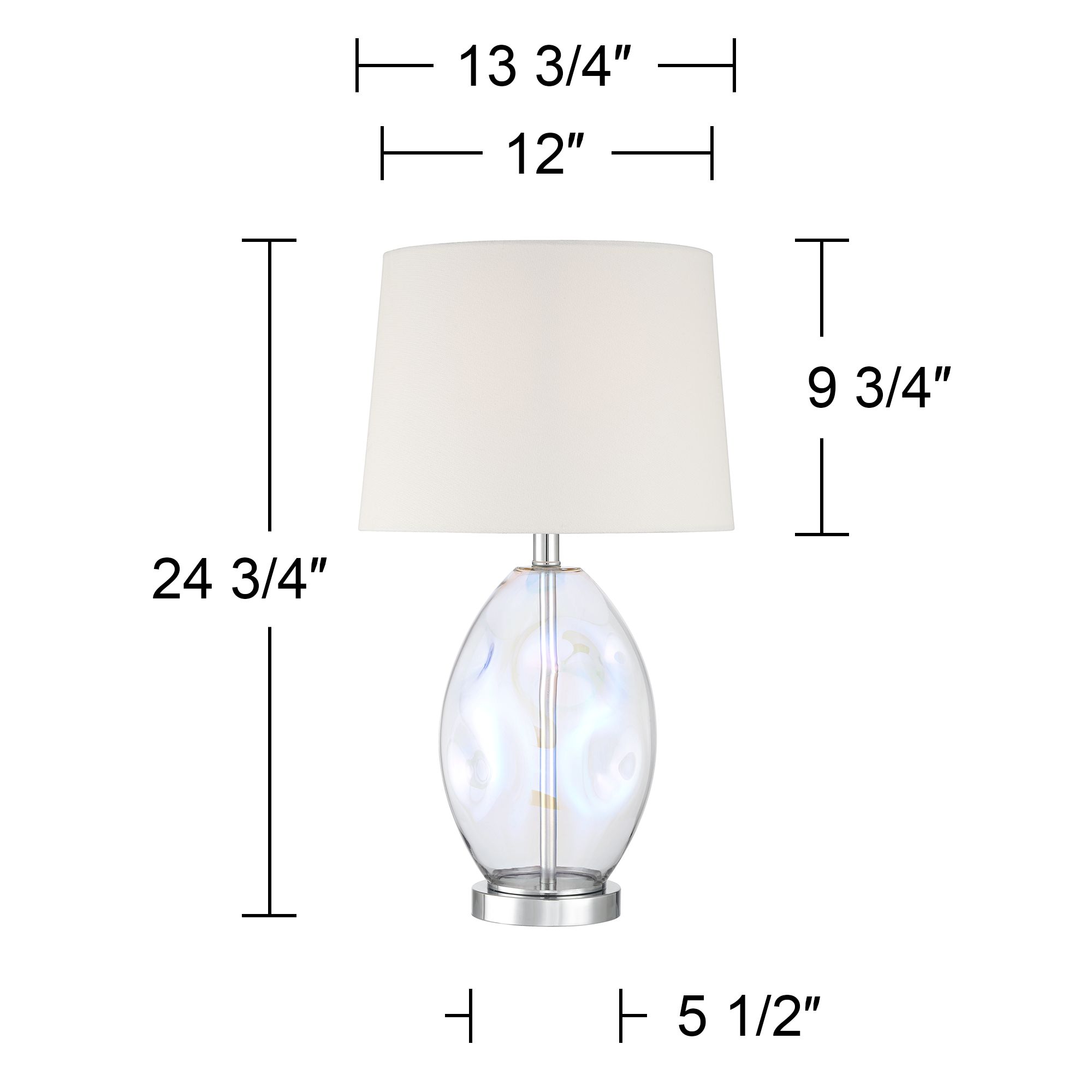 Samantha 24 3/4" High Clear Iridescent Glass Table Lamp
