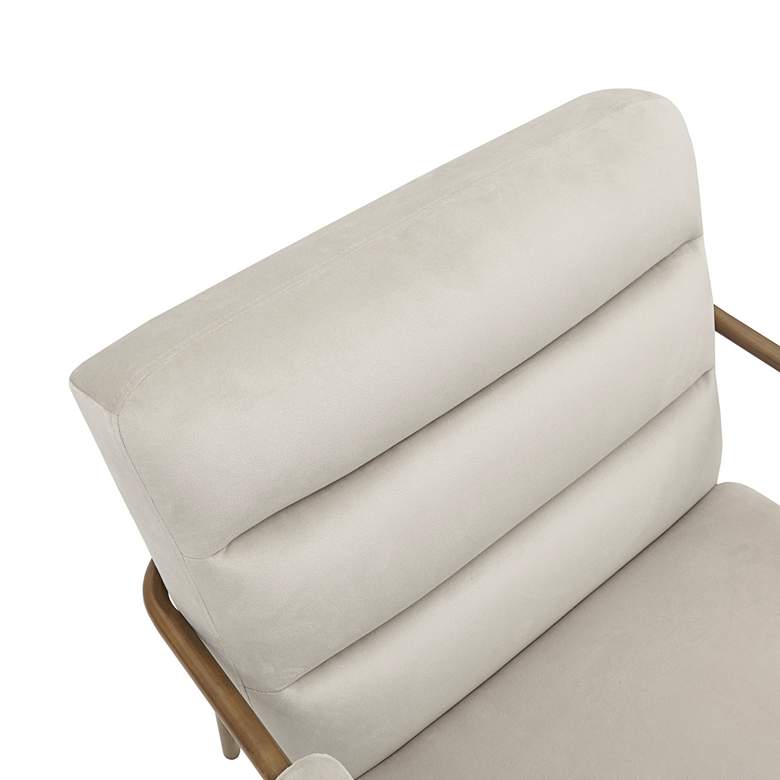 Image 3 Samantha Beige Velvet Fabric Accent chair more views