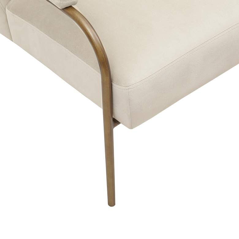 Image 4 Samantha Beige Velvet Fabric Accent chair more views