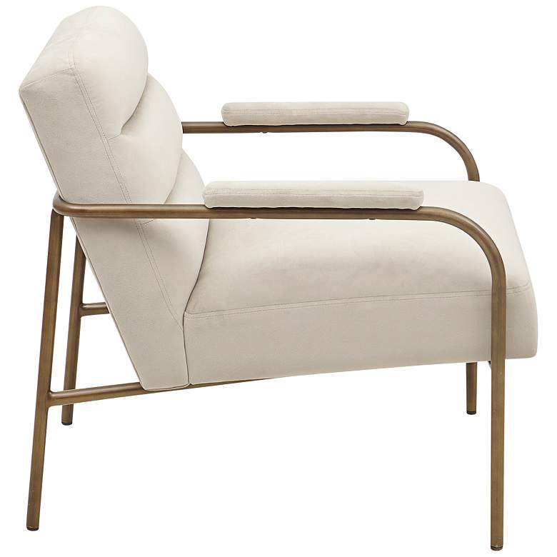 Image 7 Samantha Beige Velvet Fabric Accent chair more views