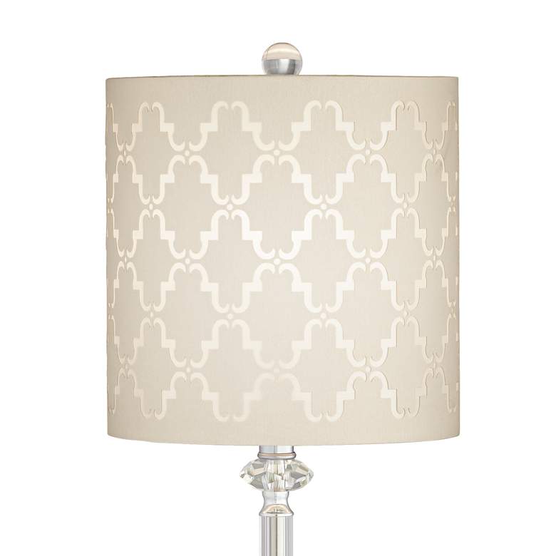 Image 3 Samantha Crystal Column Table Lamp With 7 inch Wide Round Riser more views