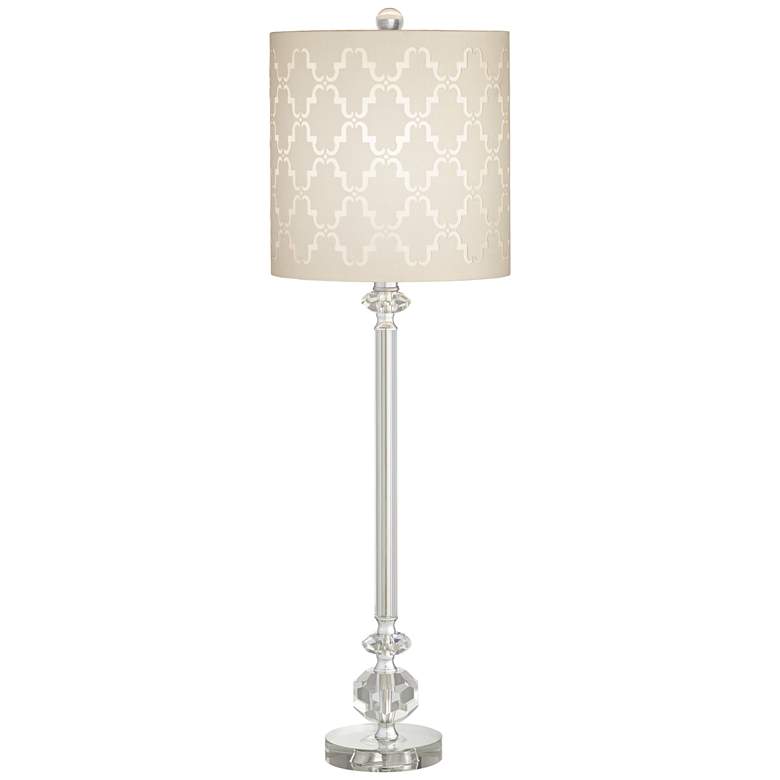 Image 2 Samantha Crystal Column Table Lamp with Dimmer with USB Port