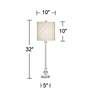 Samantha Crystal Column Table Lamp with Dimmer with USB Port