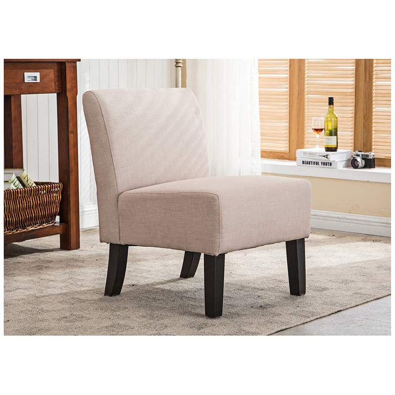 Image 1 Samantha Khaki Fabric Slipper Accent Chair