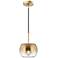 Samar 7 1/2" Wide Brushed Gold and Copper Glass Mini Pendant