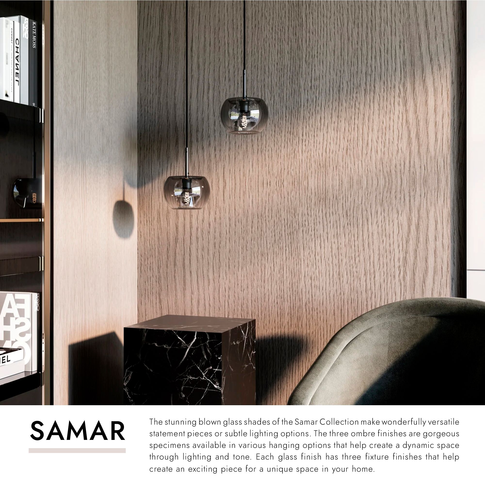 Image 3 Samar 7 1/2" Wide Brushed Gold and Copper Glass Mini Pendant more views