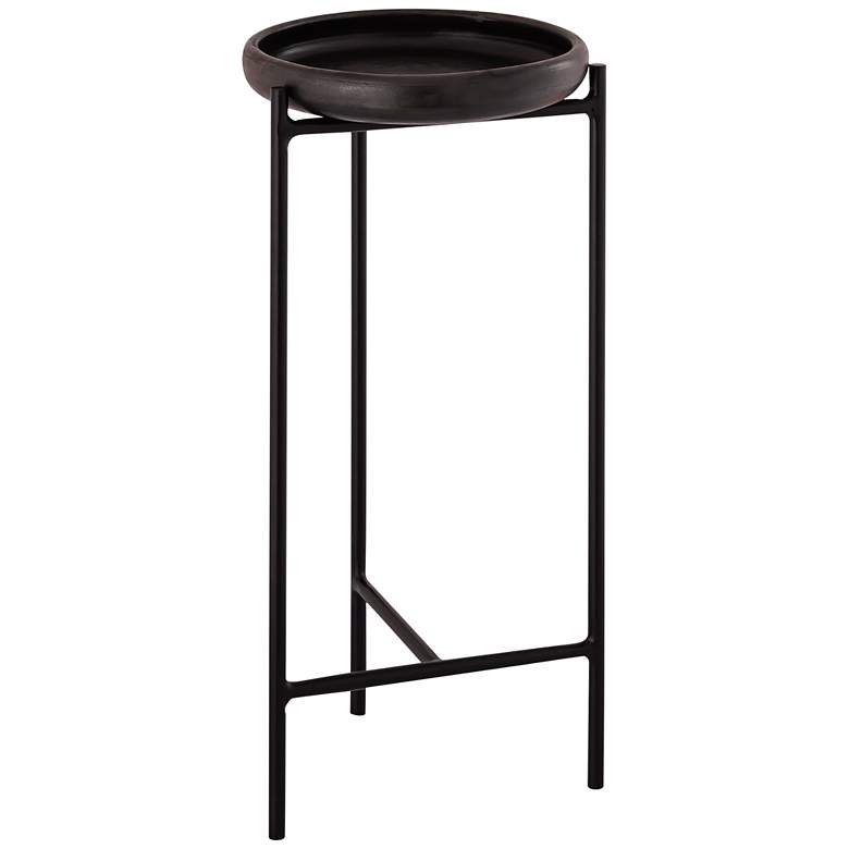Image 2 Samara 10" Wide Matte Black Tripod Metal Side Table