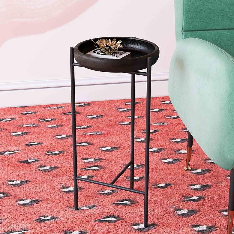 Image 1 Samara 10 inch Wide Matte Black Tripod Metal Side Table