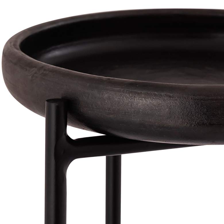 Image 3 Samara 10" Wide Matte Black Tripod Metal Side Table more views