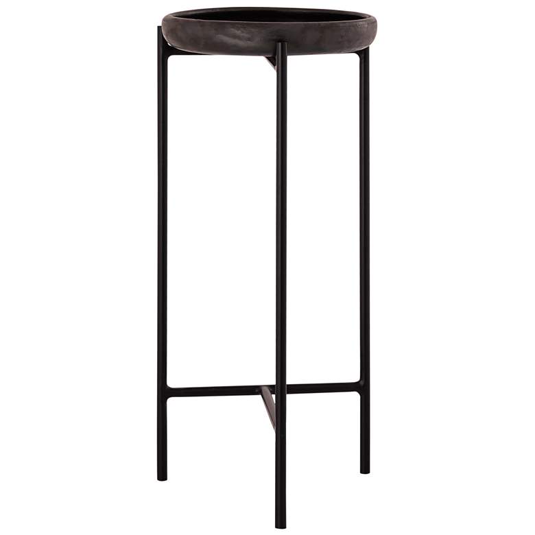 Image 6 Samara 10" Wide Matte Black Tripod Metal Side Table more views