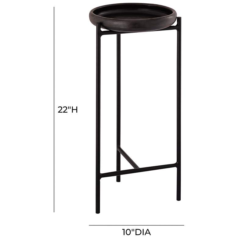 Image 7 Samara 10" Wide Matte Black Tripod Metal Side Table more views