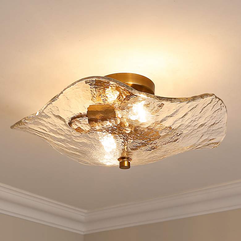 Image 2 Samara 15 1/2" Wide Modern Brass 2-Light Ceiling Light