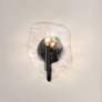 1_Samara 7 3/4" Wide 1-Light Matte Black Wall Sconce With Hammered Glass