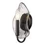 4_Samara 7 3/4" Wide 1-Light Matte Black Wall Sconce With Hammered Glass more views