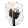 6_Samara 7 3/4" Wide 1-Light Matte Black Wall Sconce With Hammered Glass more views