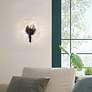7_Samara 7 3/4" Wide 1-Light Matte Black Wall Sconce With Hammered Glass more views