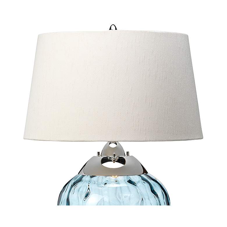 Image 2 Samara Blue Wavy Texture Glass Table Lamp more views