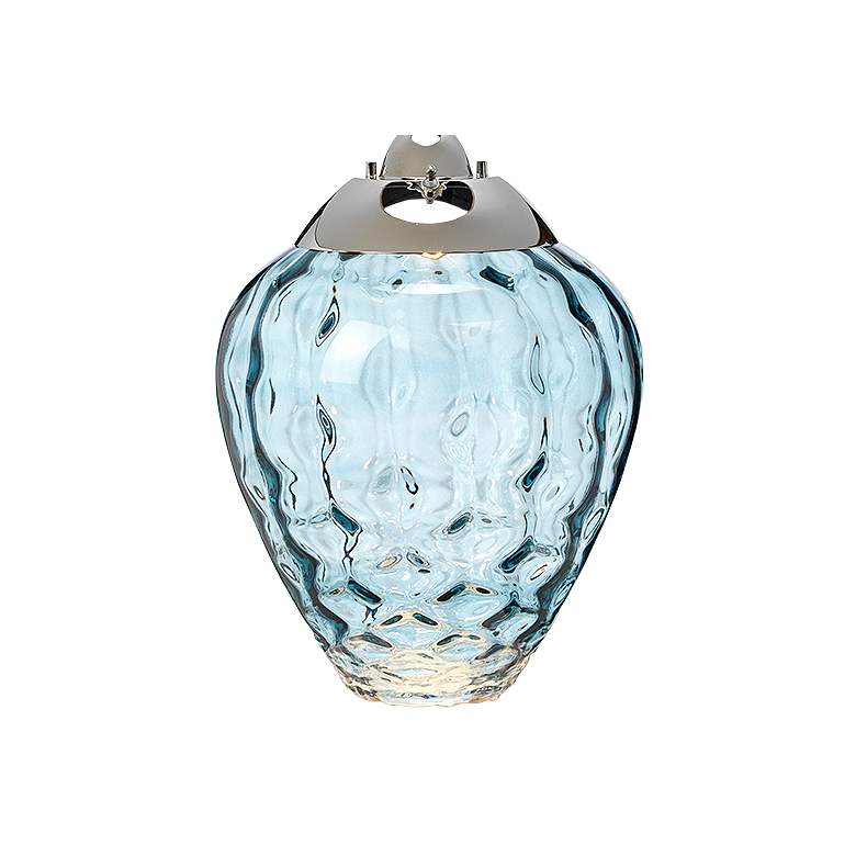 Image 3 Samara Blue Wavy Texture Glass Table Lamp more views
