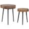 Samba 18" Wide Natural Wood Grain Nesting Tables Set of 2