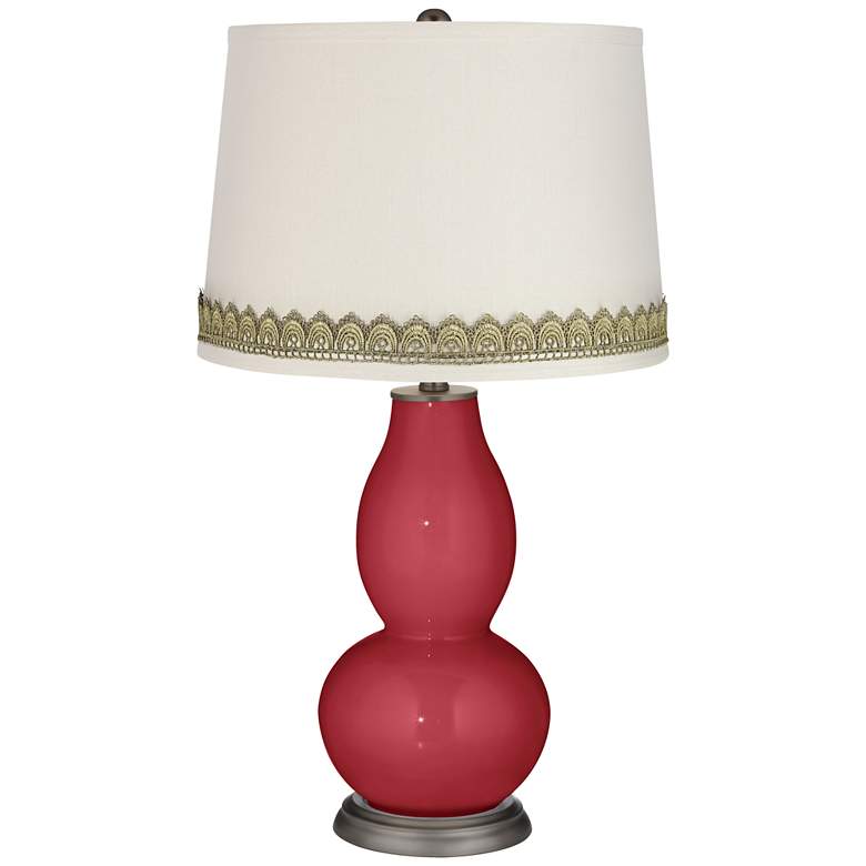 Image 1 Samba Double Gourd Table Lamp with Scallop Lace Trim