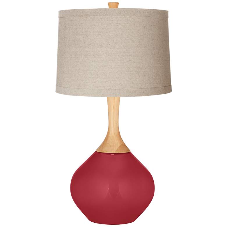 Image 1 Samba Natural Linen Drum Shade Wexler Table Lamp