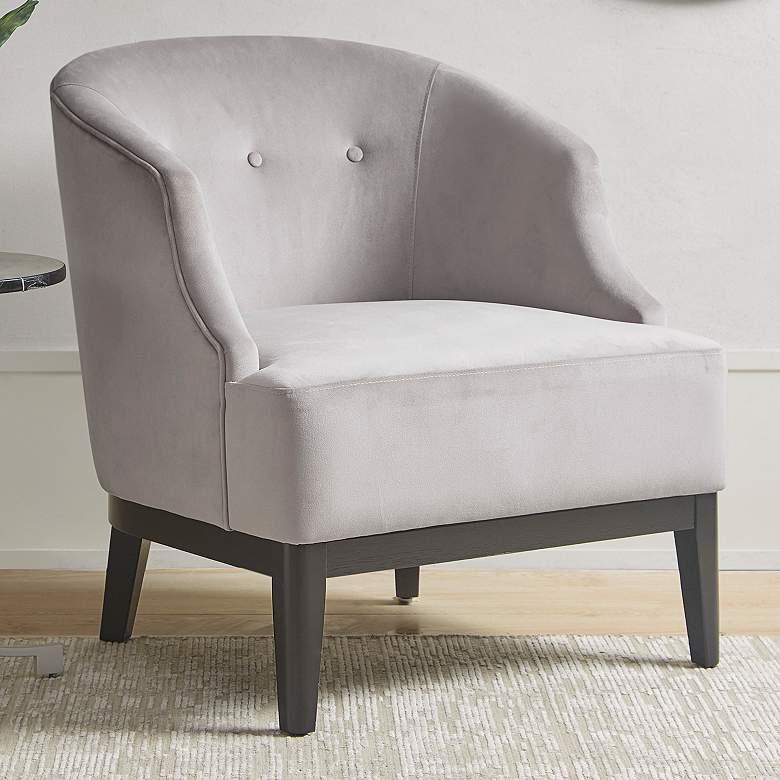 Image 1 Samba Taupe Velvet Fabric Accent Chair