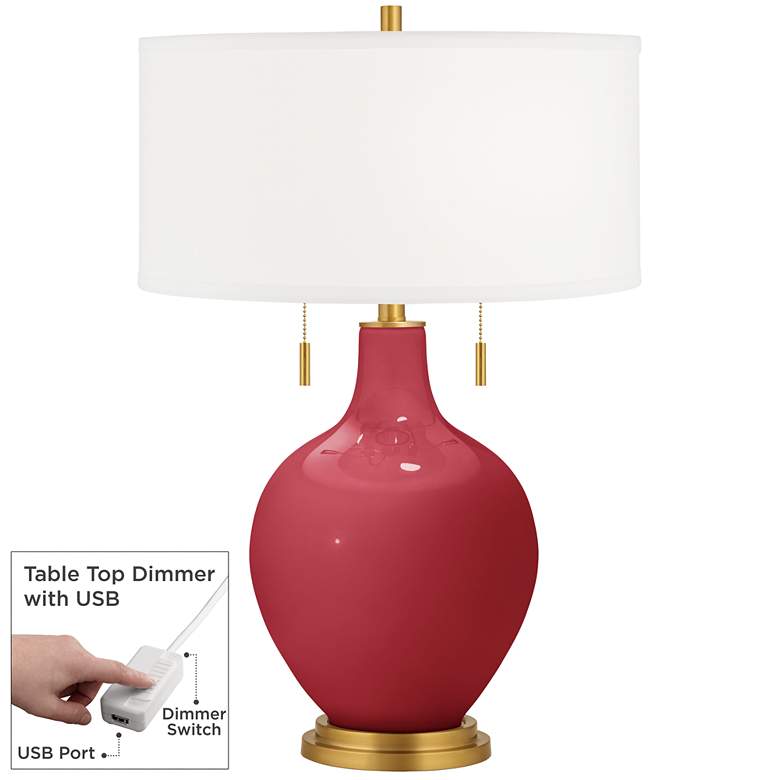 Image 1 Samba Toby Brass Accents Table Lamp with Dimmer