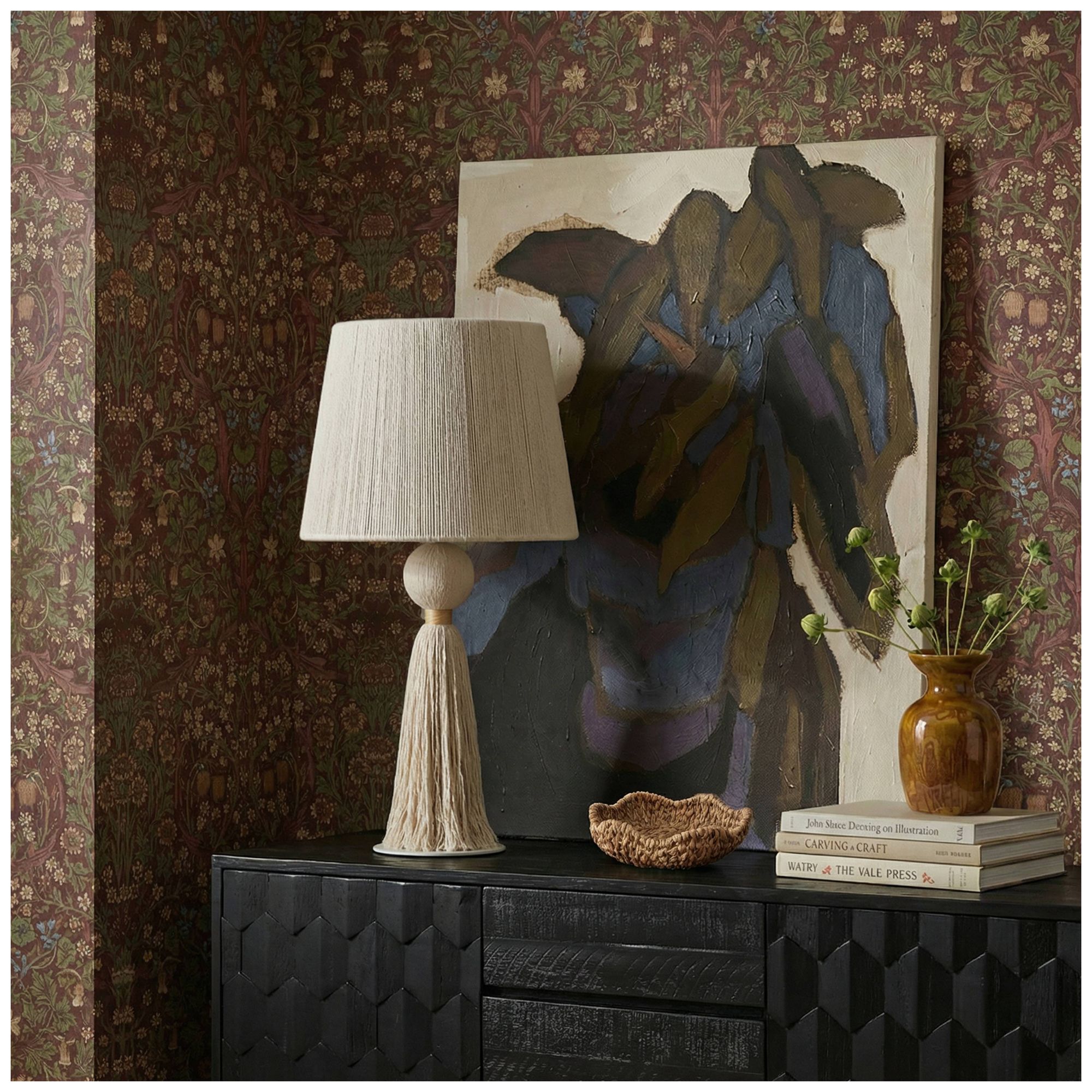 Image 2 Samba White Cotton Table Lamp more views