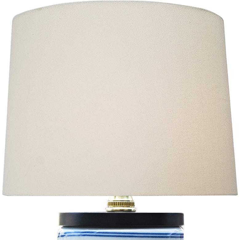 Image 2 Samm 15 inch High Blue and White Cylinder Vase Accent Table Lamp more views