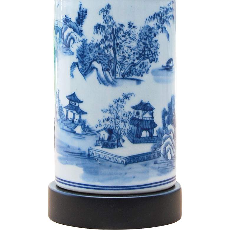 Image 3 Samm 15" High Blue and White Cylinder Vase Accent Table Lamp more views