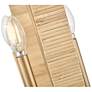 3_Sammi 17" Wide Lacquered Brass and Rattan 4-Light Pendant more views