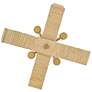 4_Sammi 17" Wide Lacquered Brass and Rattan 4-Light Pendant more views