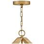 5_Sammi 17" Wide Lacquered Brass and Rattan 4-Light Pendant more views