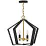 1_Sammi 20" Wide Black and Lacquered Brass 2-Light Pendant