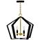 Sammi 20" Wide Black and Lacquered Brass 2-Light Pendant