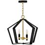 2_Sammi 20" Wide Black and Lacquered Brass 2-Light Pendant more views