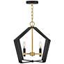4_Sammi 20" Wide Black and Lacquered Brass 2-Light Pendant more views