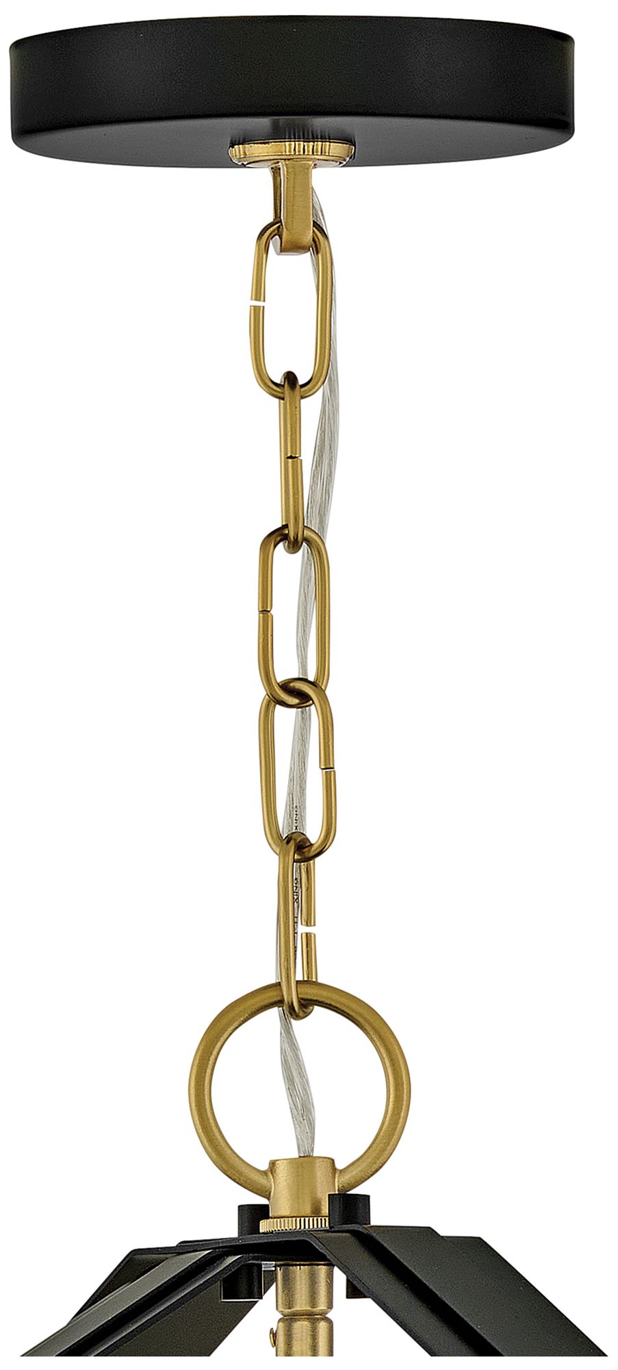 Sammi 20" Wide Black and Lacquered Brass 2-Light Pendant