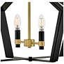 Sammi 20" Wide Black and Lacquered Brass 2-Light Pendant