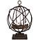 Sammy 20" High Iron and Wood Orb Candle Holder