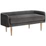 Thumbnail1 of Sammy 53" Wide Gray Sky Fabric Banquette Bench