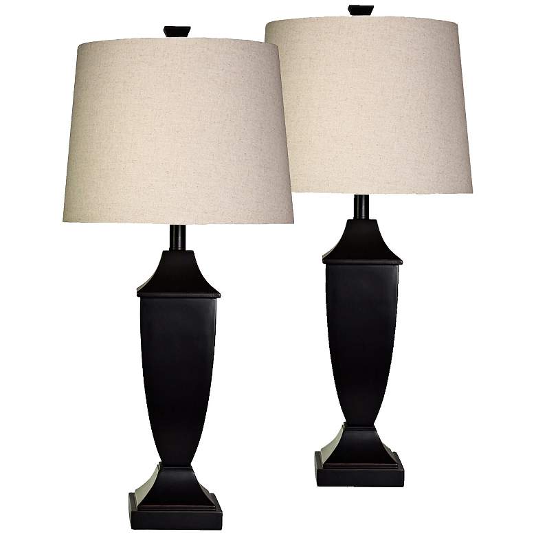 Image 1 Samos 30 inch High Traditional Bronze Table Lamps Set of 2
